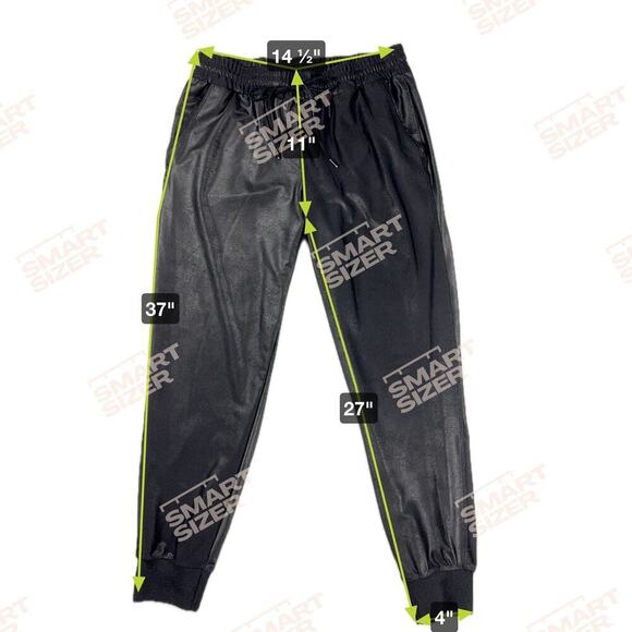 Maison d’Amelie Faux Leather Coated Jogger Pants Black Size M - Picture 7 of 11
